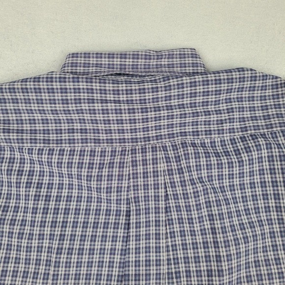 Brooks Sport Shirt Men's‎ Large Blue White Plaid Button Down 100% Cotton - Picture 5 of 12
